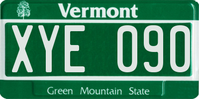 VT license plate XYE090