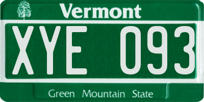 VT license plate XYE093