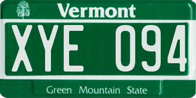 VT license plate XYE094