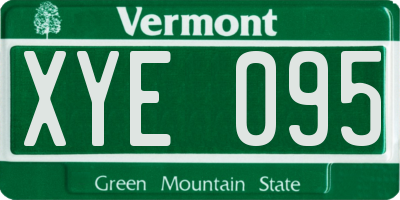 VT license plate XYE095