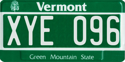 VT license plate XYE096