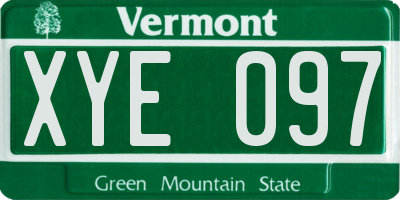 VT license plate XYE097