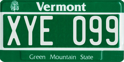 VT license plate XYE099