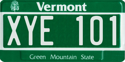 VT license plate XYE101
