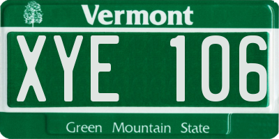 VT license plate XYE106