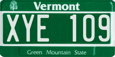 VT license plate XYE109