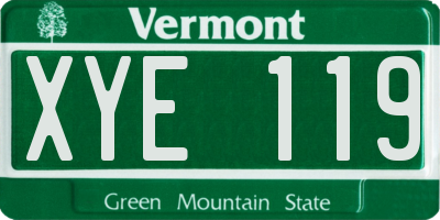 VT license plate XYE119