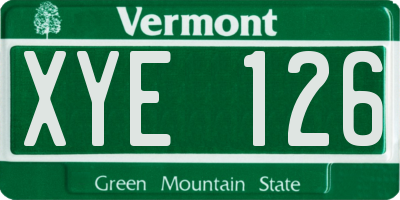 VT license plate XYE126