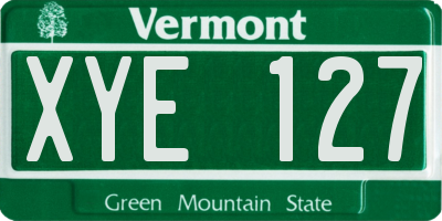 VT license plate XYE127