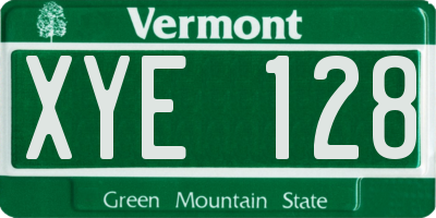 VT license plate XYE128