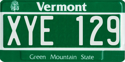 VT license plate XYE129
