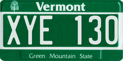 VT license plate XYE130