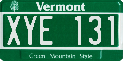 VT license plate XYE131