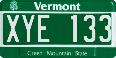 VT license plate XYE133