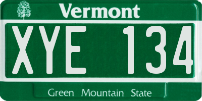 VT license plate XYE134