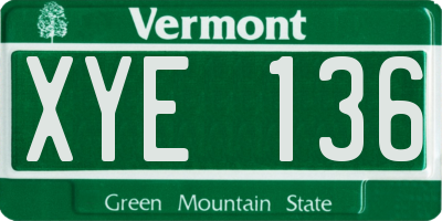 VT license plate XYE136