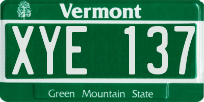 VT license plate XYE137
