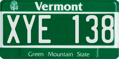 VT license plate XYE138