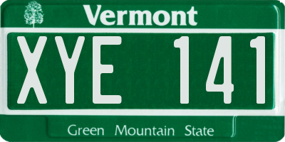 VT license plate XYE141