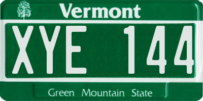 VT license plate XYE144
