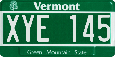 VT license plate XYE145