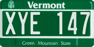 VT license plate XYE147