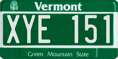 VT license plate XYE151