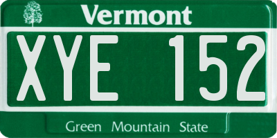 VT license plate XYE152