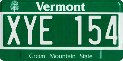 VT license plate XYE154