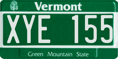 VT license plate XYE155