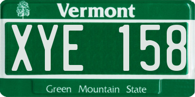 VT license plate XYE158