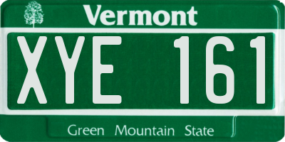 VT license plate XYE161