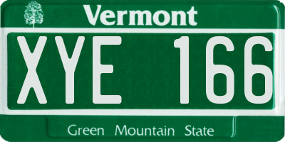 VT license plate XYE166