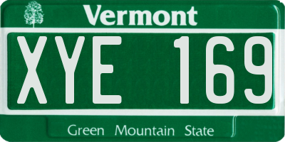 VT license plate XYE169