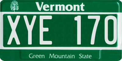 VT license plate XYE170