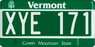 VT license plate XYE171