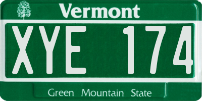 VT license plate XYE174