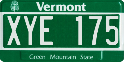 VT license plate XYE175