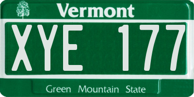 VT license plate XYE177