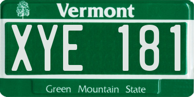 VT license plate XYE181