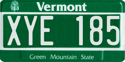 VT license plate XYE185