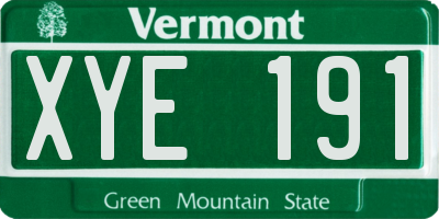 VT license plate XYE191