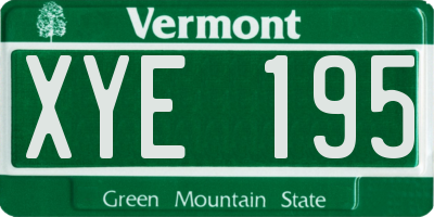 VT license plate XYE195