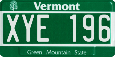 VT license plate XYE196