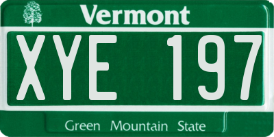 VT license plate XYE197