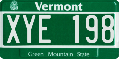 VT license plate XYE198