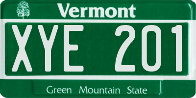 VT license plate XYE201
