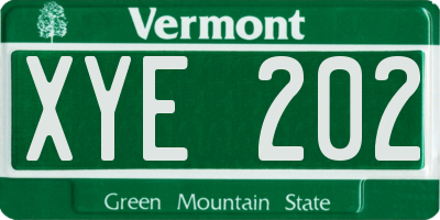 VT license plate XYE202