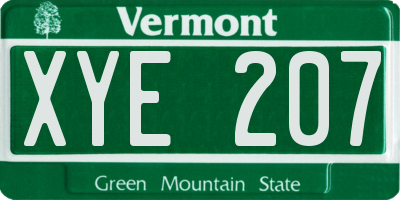 VT license plate XYE207