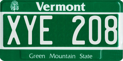 VT license plate XYE208